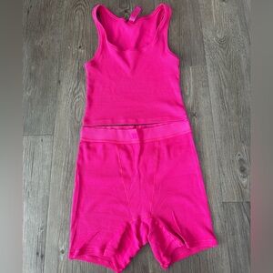 SKIMS Cotton Rib Tank and boxer shorts